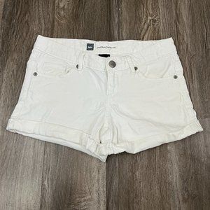 Womens Mossimo Premium Denim White Rolled Cuff Shorts Size 2